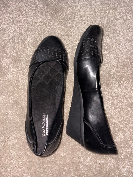 Kim Rogers Shoes - Kim Rogers Black Quilted Wedge Slip-On Flats